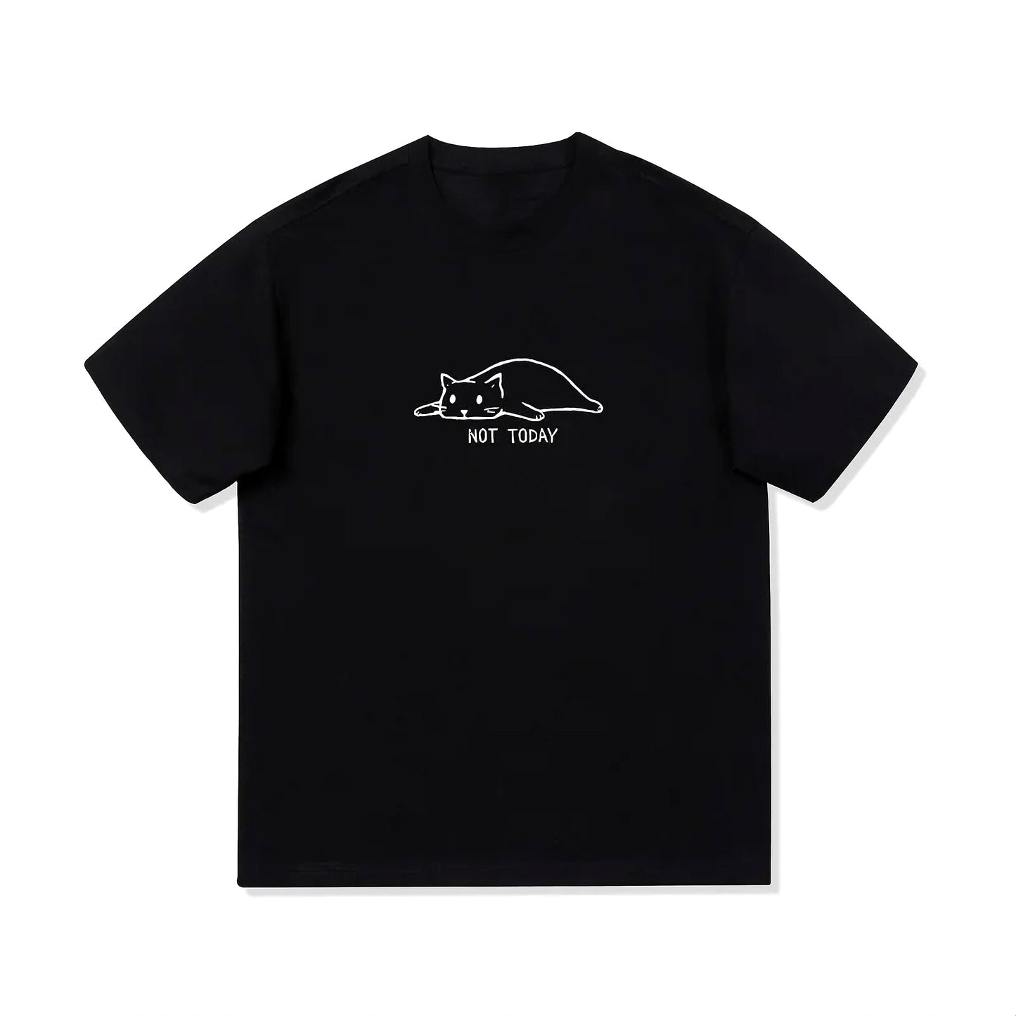 Not Today – Lazy Black Cat T-Shirt
